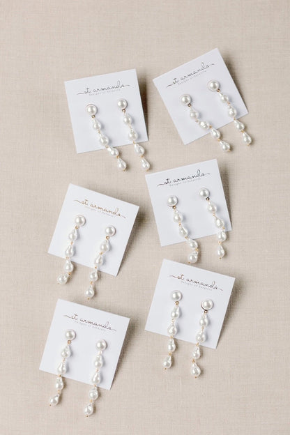 Earrings - Natural Pearl Statement Drop Earrings - Curated Dry Goods