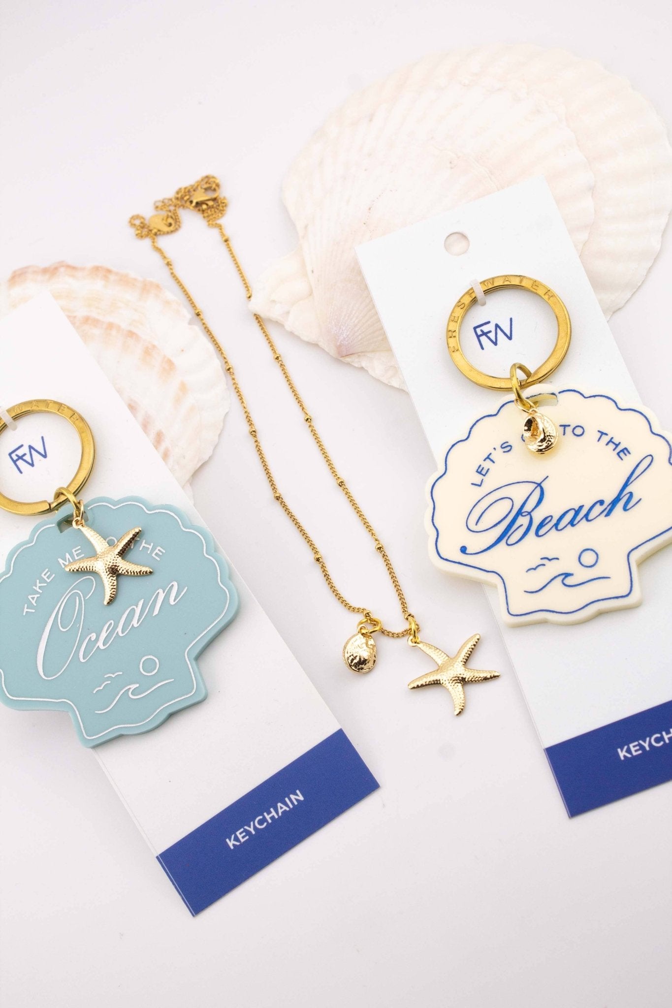 Keychain - Ocean Seashell Charm Keychain - Curated Dry Goods