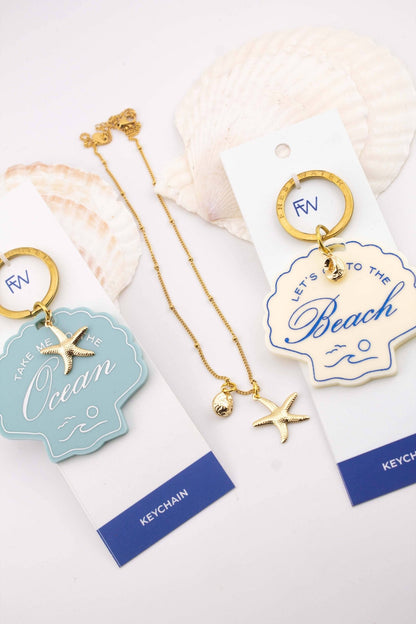 Keychain - Ocean Seashell Charm Keychain - Curated Dry Goods