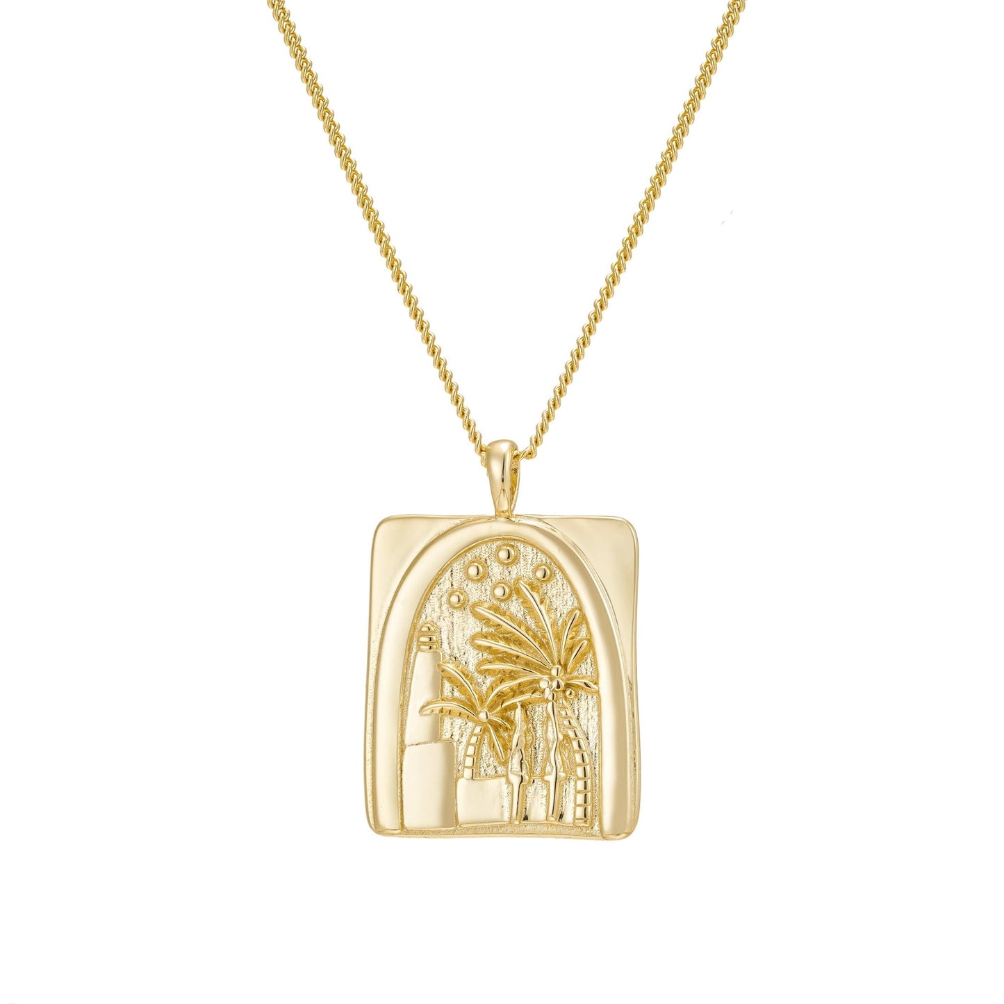 Necklace - Palm Tree Oasis Pendant Necklace - Curated Dry Goods