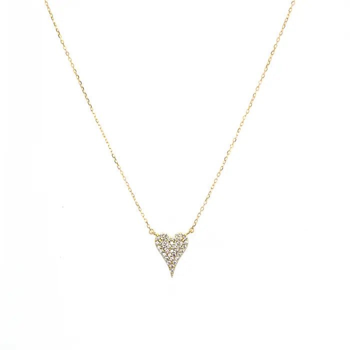 Necklace - Pave Heart Necklace - Curated Dry Goods