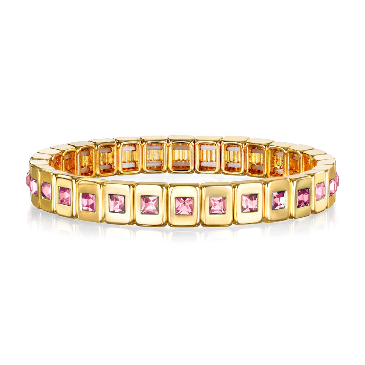 Bracelet - Pink Sparkle Tile Bracelet - Curated Dry Goods