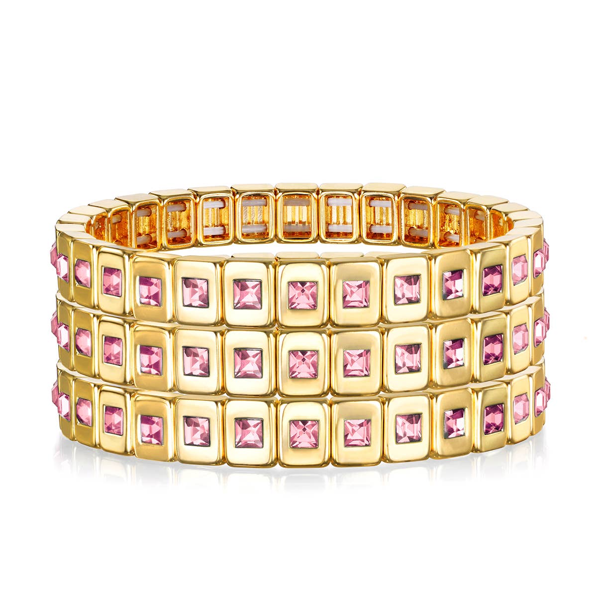 Bracelet - Pink Sparkle Tile Bracelet - Curated Dry Goods