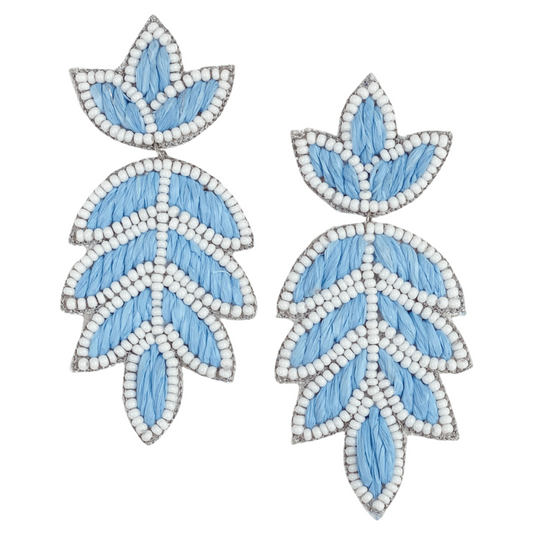 Earrings - Powder Blue Lilly Palm Earrings - Curated Dry Goods