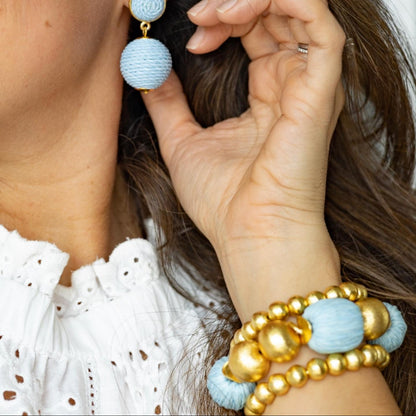Bracelet - Powder Blue Raffia Bracelet - Curated Dry Goods