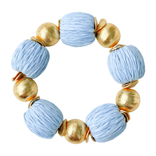 Bracelet - Powder Blue Raffia Bracelet - Curated Dry Goods