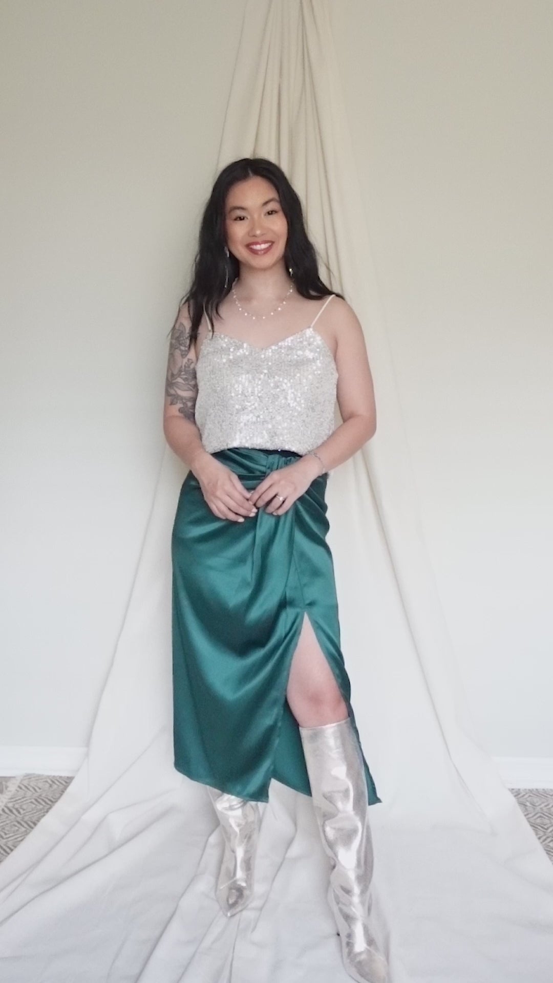 Holly Wrap Side Split Midi Skirt