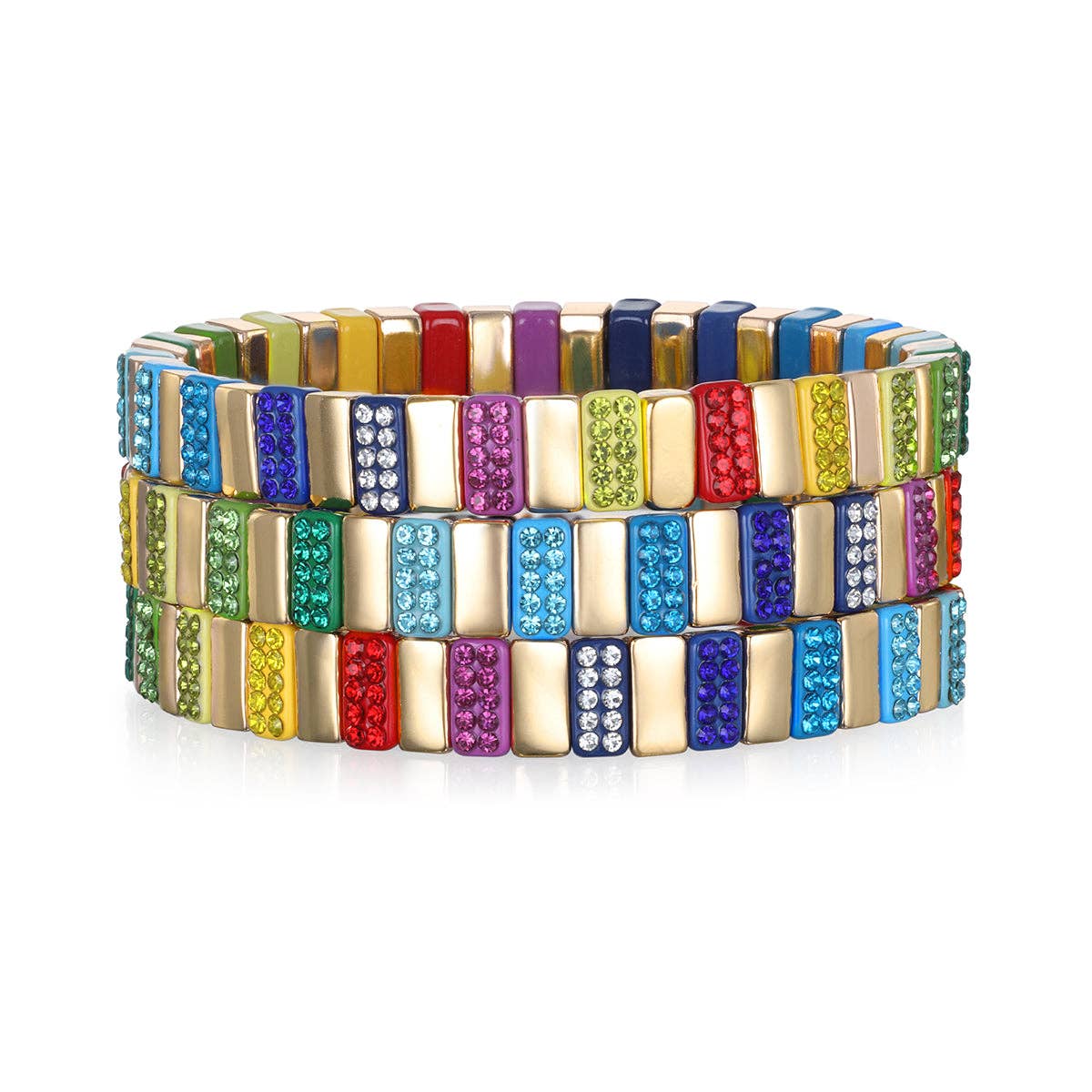 Bracelet - Rainbow Sparkle CZ Enamel Bracelet - Curated Dry Goods