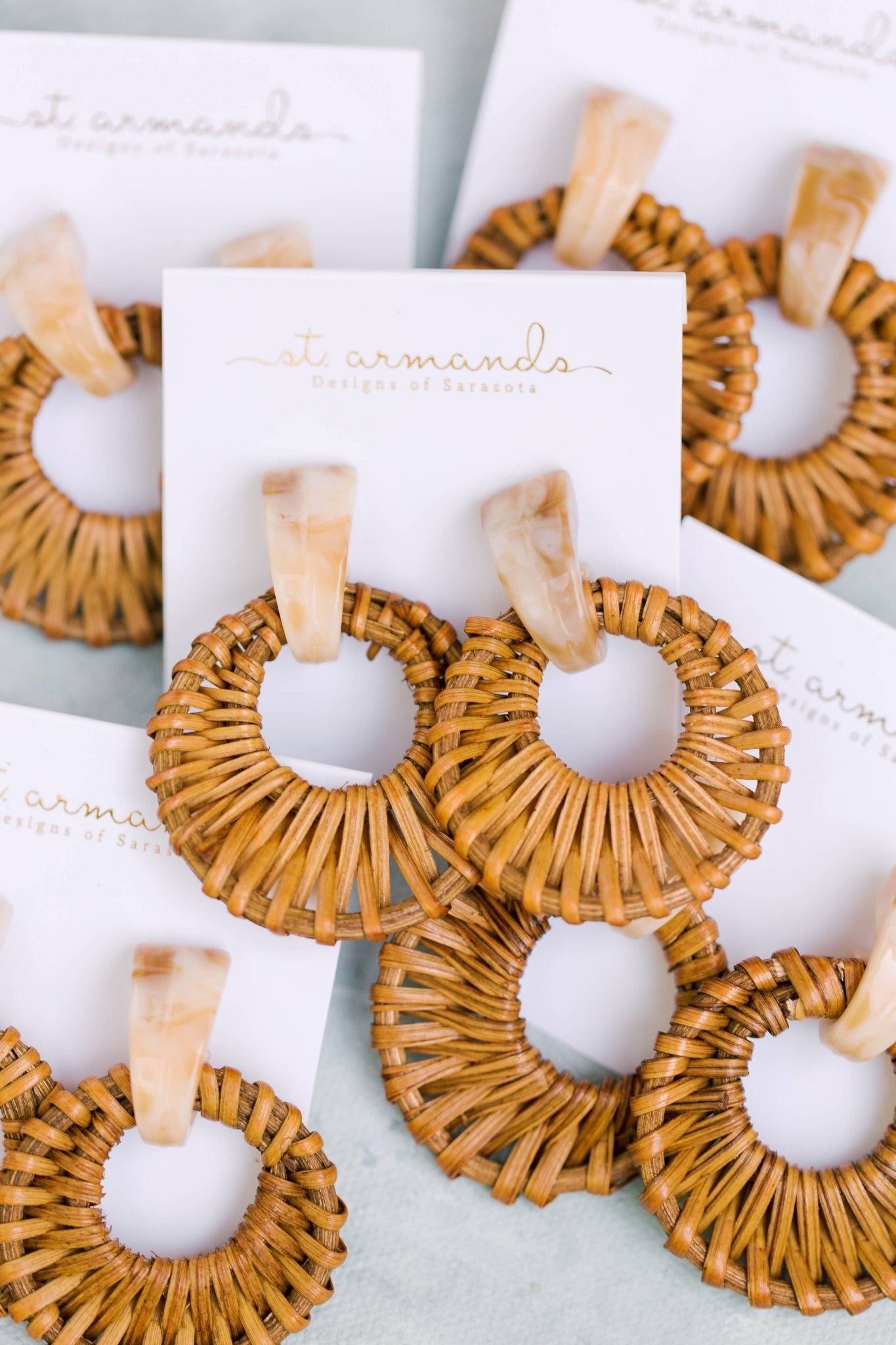 Earrings - Rosemary Rattan Statement Earrings - Curated Dry Goods