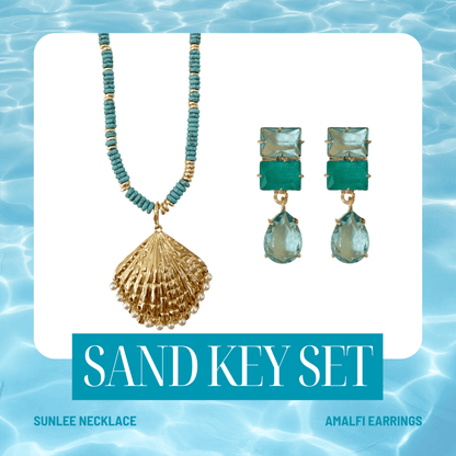 Set - Sand Key Necklace and Earrings Set - Curated Dry Goods