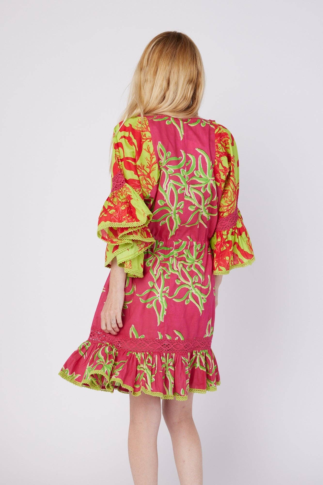 Dress - Sandra Tropical Print Mini Dress - Curated Dry Goods