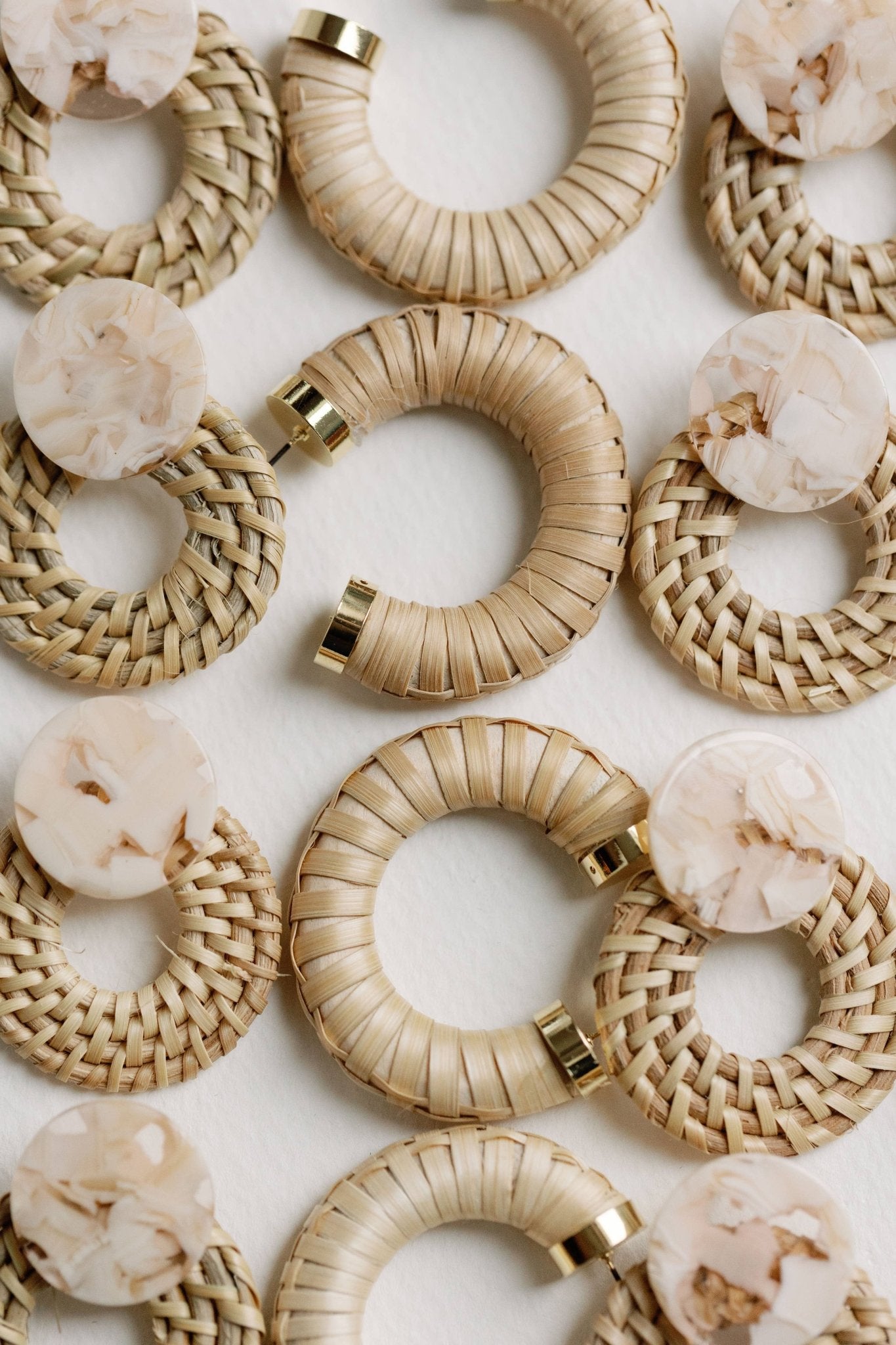 Earrings - Sanibel Rattan Wrap Hoop Earrings - Curated Dry Goods