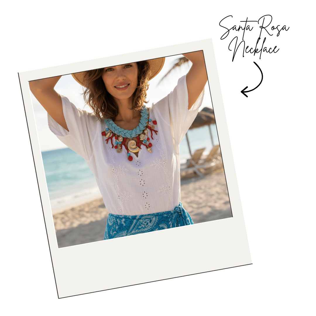 Necklace - Santa Rosa Turquoise Shell Charm Necklace - Curated Dry Goods