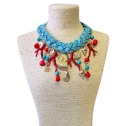 Necklace - Santa Rosa Turquoise Shell Charm Necklace - Curated Dry Goods
