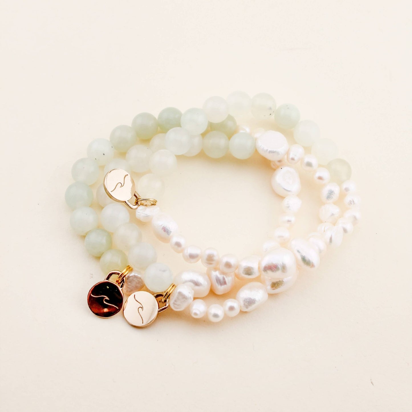 Bracelet - Seafoam Jade and Pearl Beaded Bracelet - Curated Dry Goods