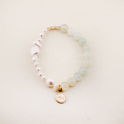 Bracelet - Seafoam Jade and Pearl Beaded Bracelet - Curated Dry Goods