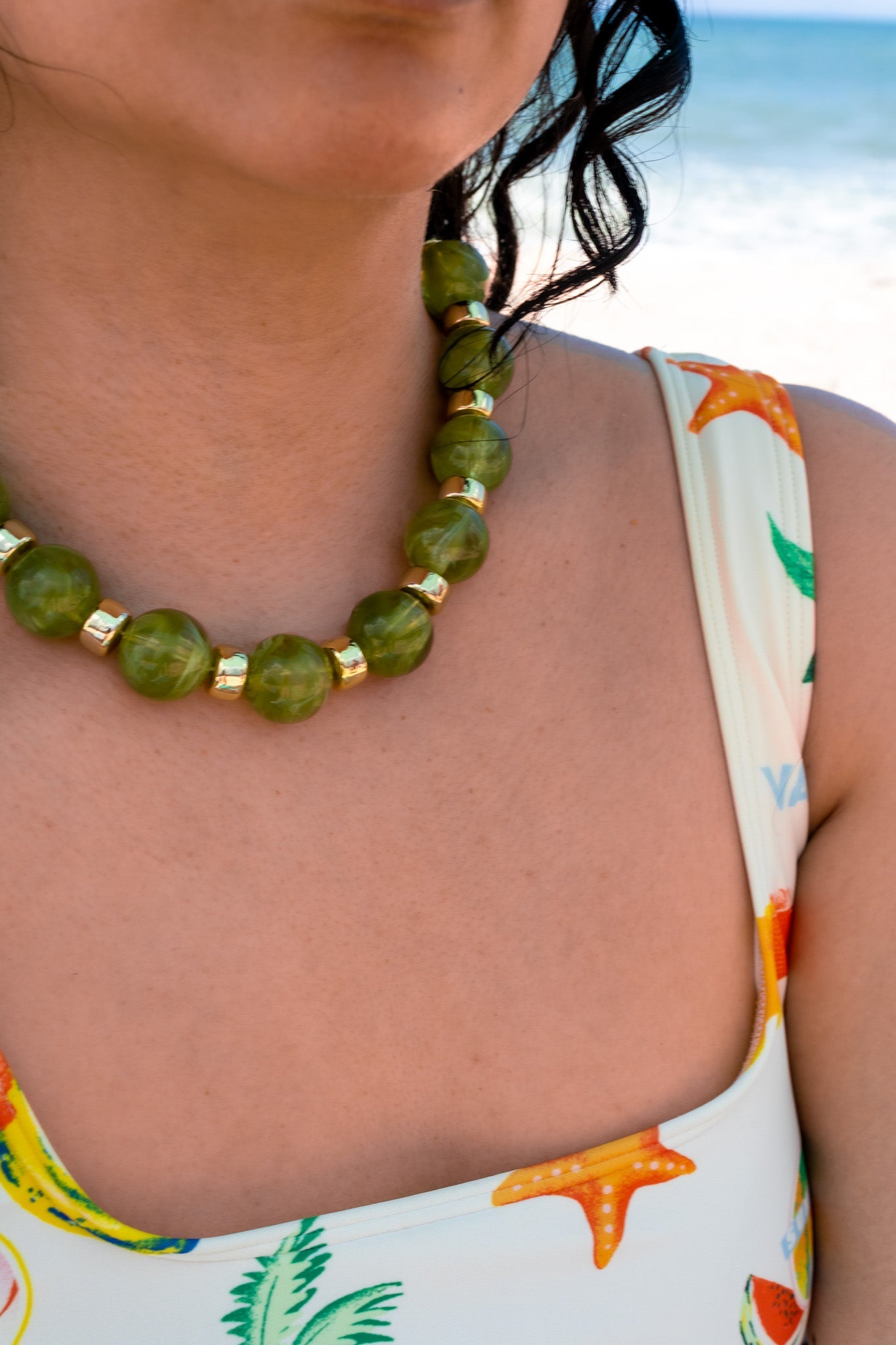 Necklace - Sorrento Beaded Statement Necklace - Curated Dry Goods