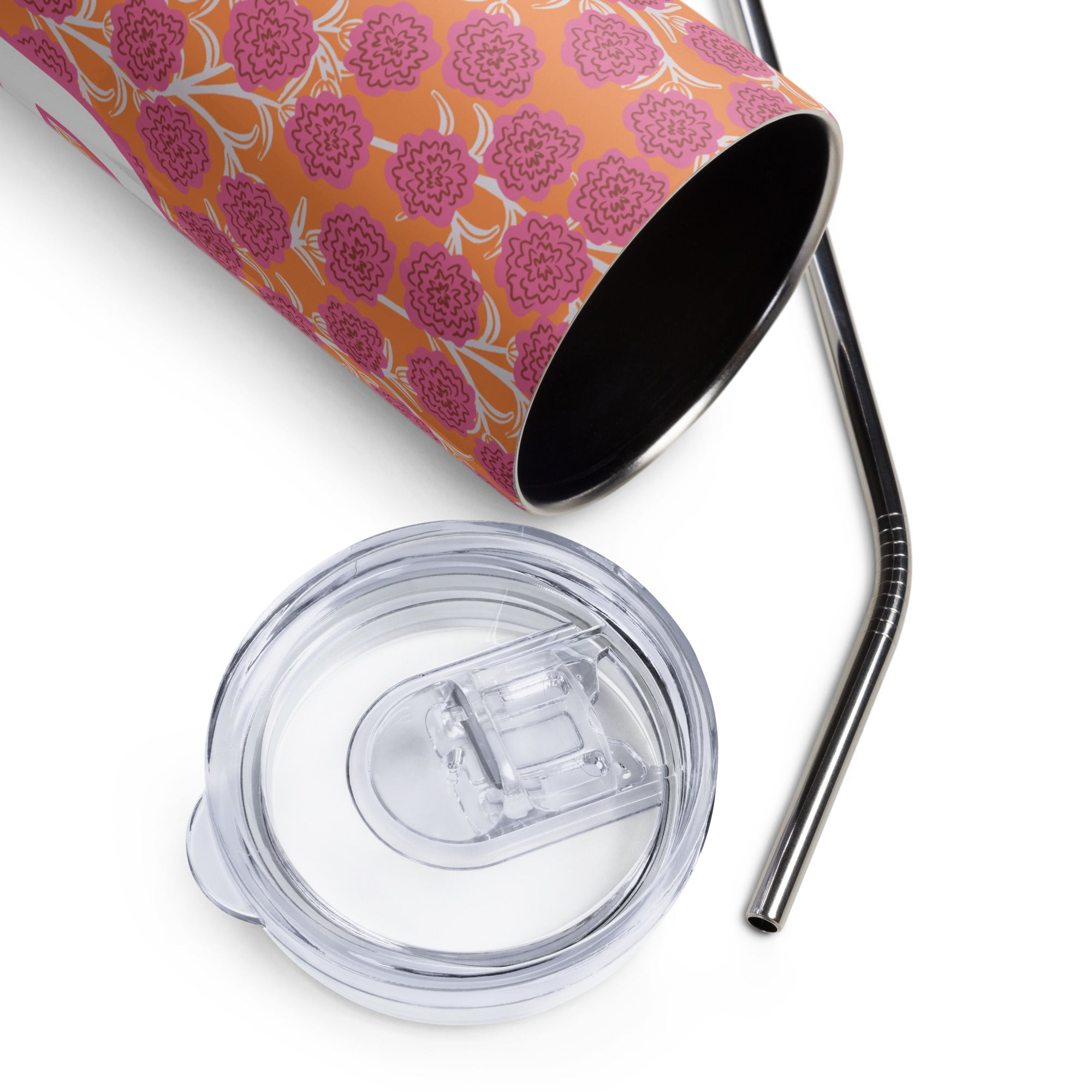 January Birthday Flower Personalized Steel Tumbler with Straw