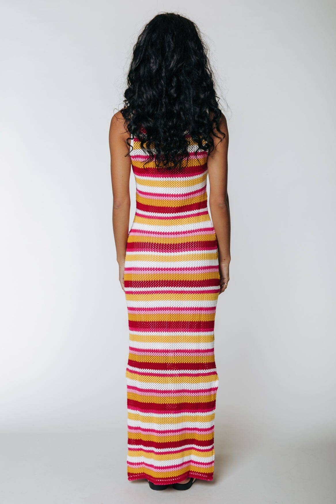 Dress - Summer Sunset Crochet Knit Tank Dress - Curated Dry Goods