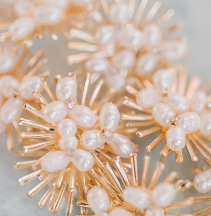 Earrings - Sunburst Pearl Statement Earrings - Curated Dry Goods