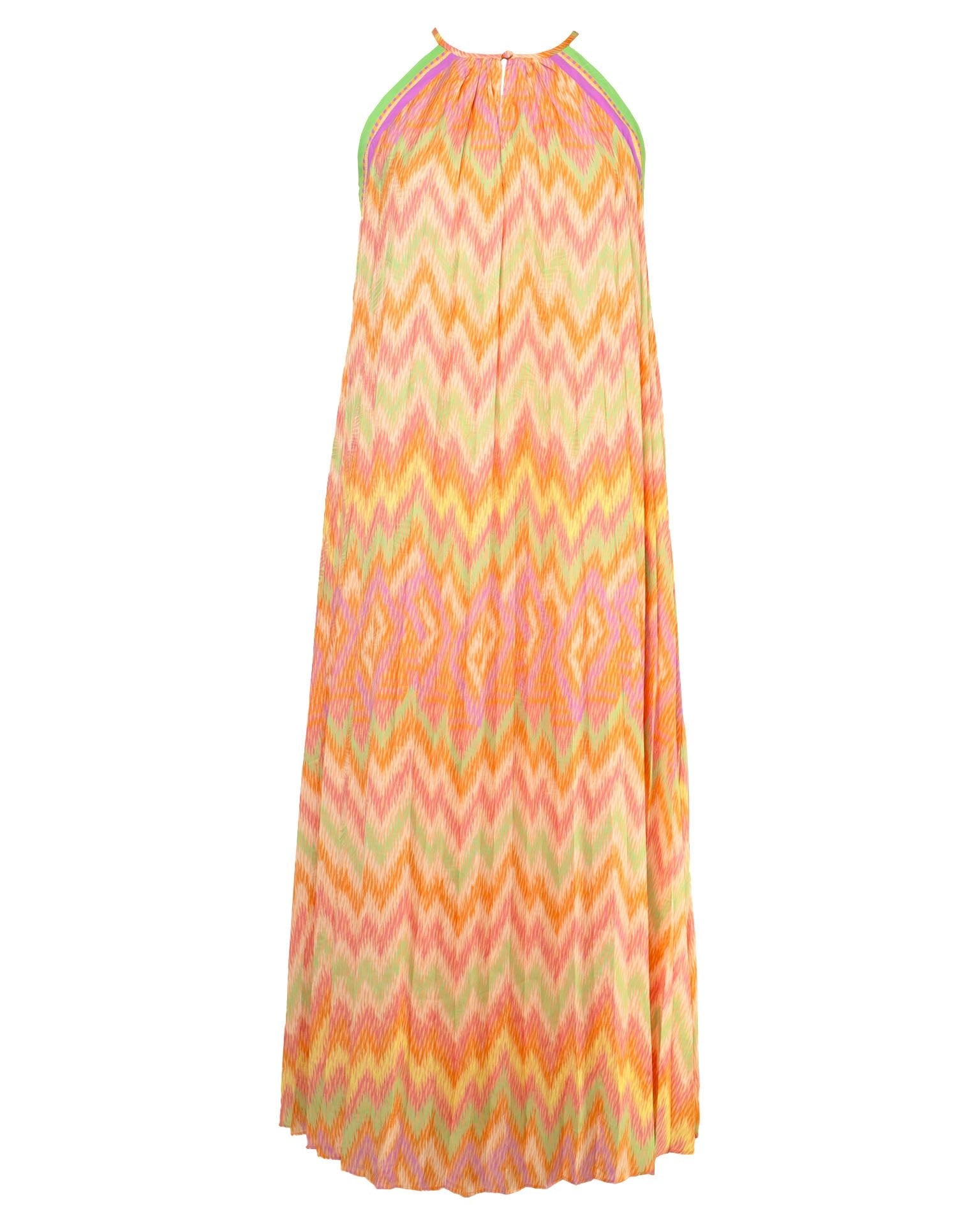 Dress - Sunset Sorbet Halter Neck Maxi Dress - Curated Dry Goods