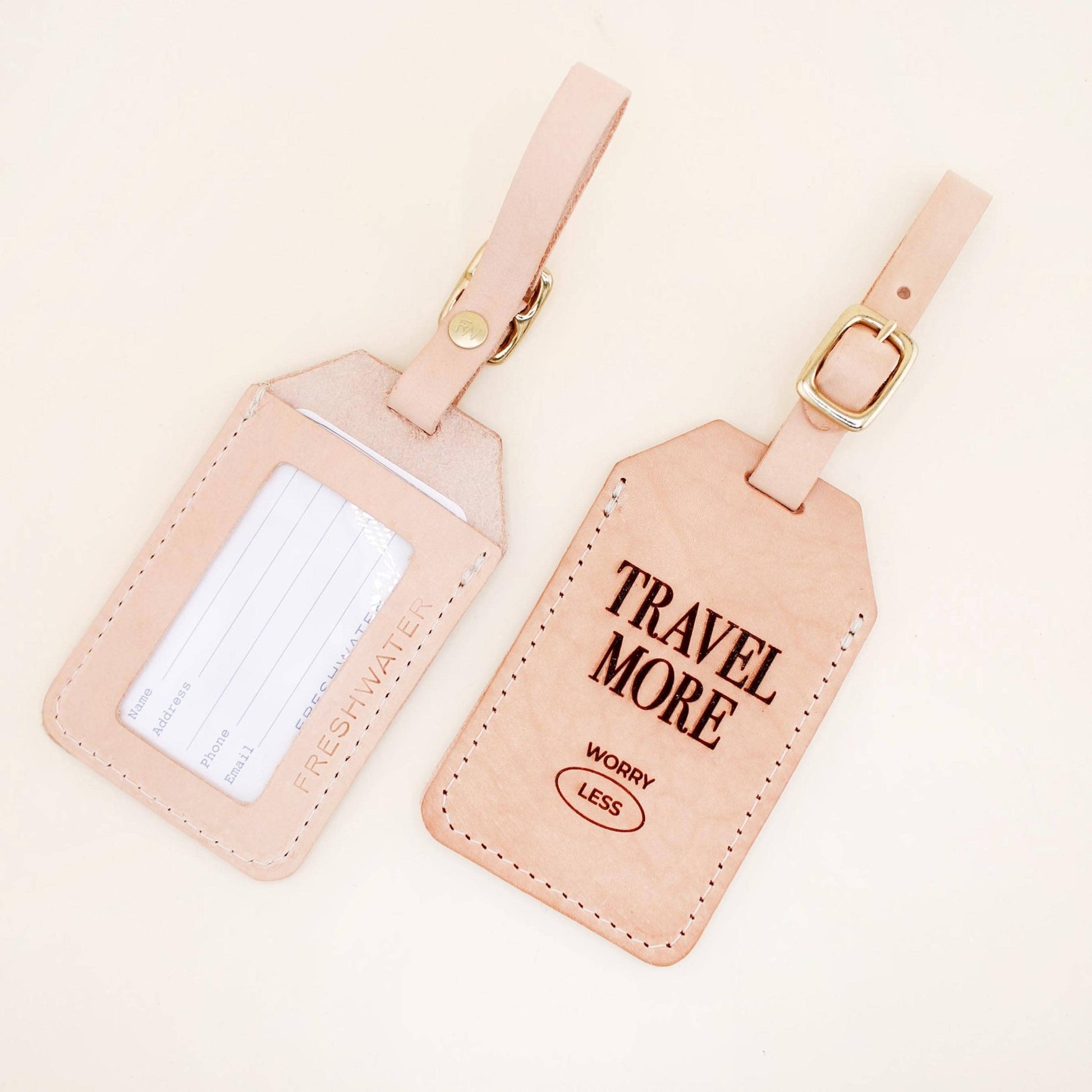 Luggage Tag - Travel More, Worry Less Luggage Tag - Curated Dry Goods