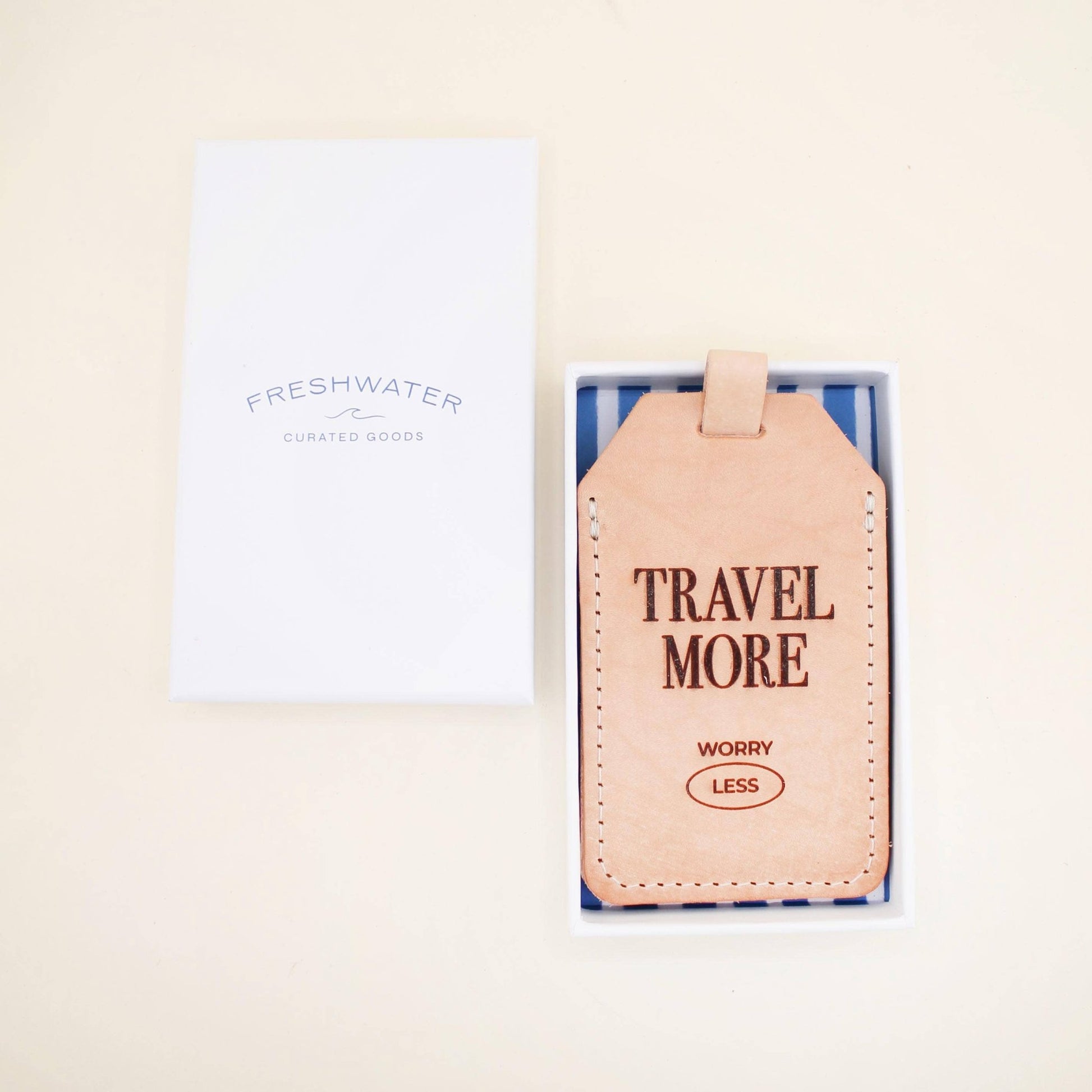 Luggage Tag - Travel More, Worry Less Luggage Tag - Curated Dry Goods