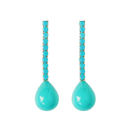 Earrings - Turquoise Bead Drop Earrings - Curated Dry Goods