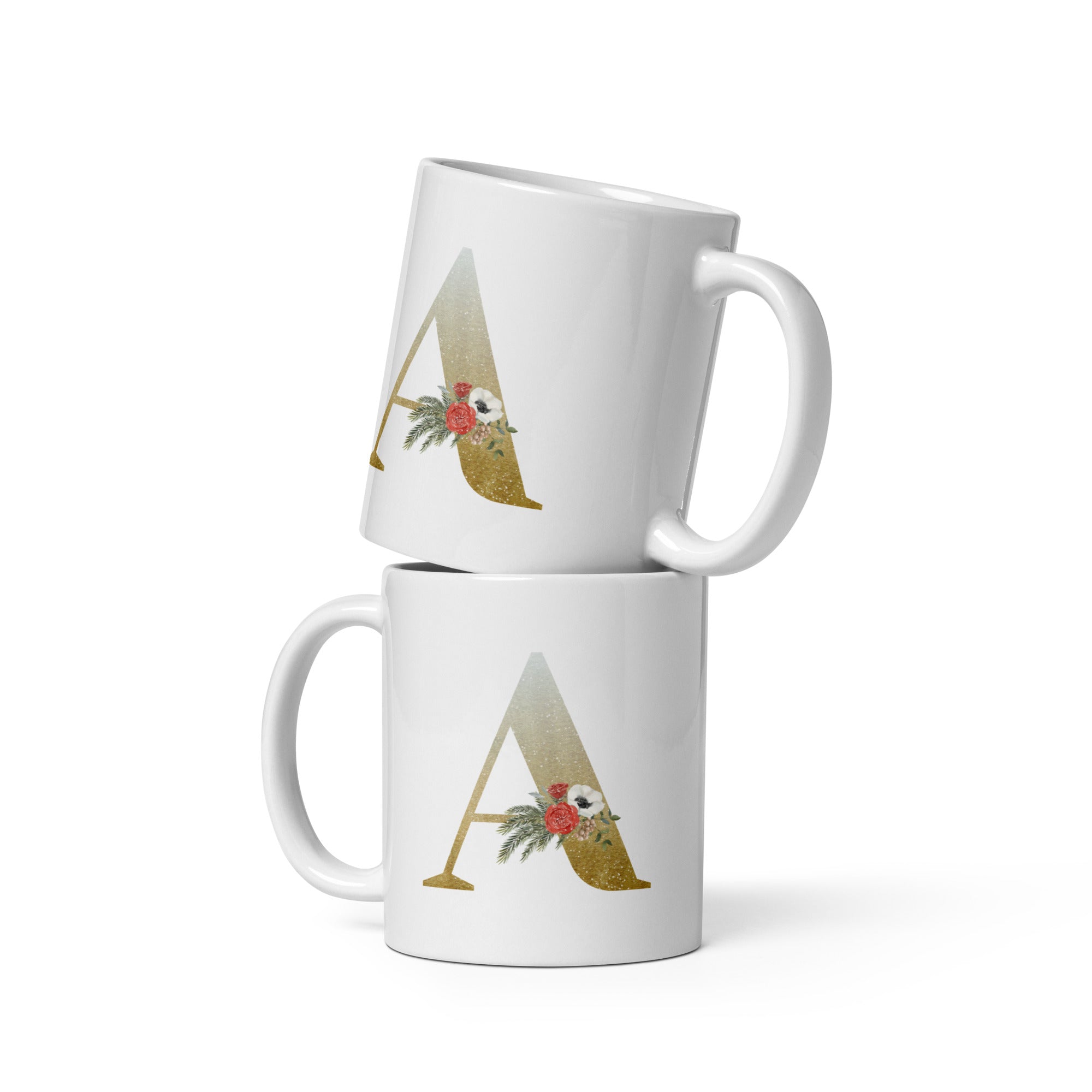 Custom Initial Christmas Mug